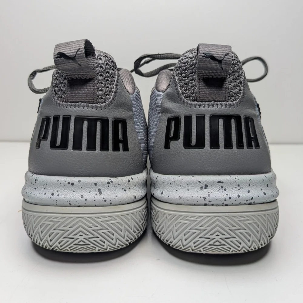 Puma Legacy Low Top Shoes Black Gray Quarry Basketball Athletic Men's Size 14